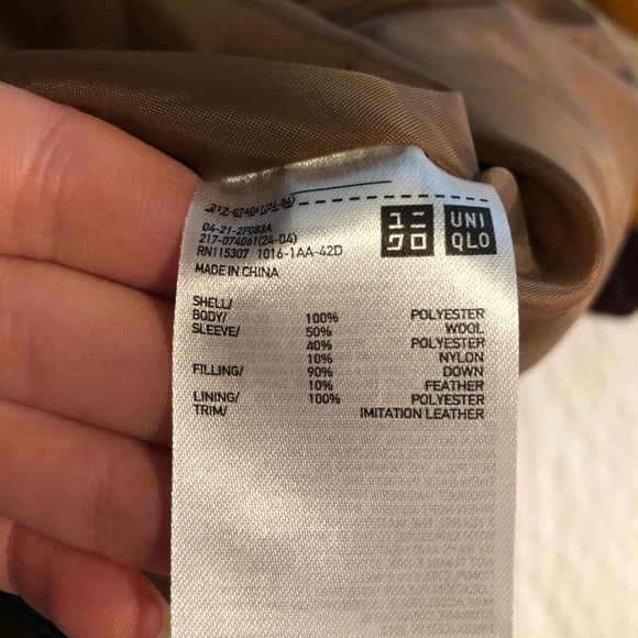 UNIQLO Down Jacket with Wool Sleeves - Picture 4 of 4